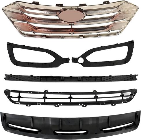 4Pcs Front Bumper Mesh Grille Chrome Molding Fog Light Bezels Set Replacement for Santa Fe Sport 2013-2016 in Saudi Arabia