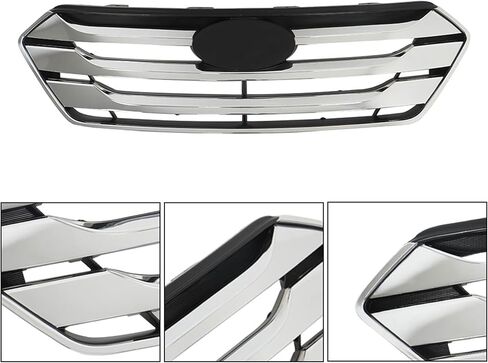 4Pcs Front Bumper Mesh Grille Chrome Molding Fog Light Bezels Set Replacement for Santa Fe Sport 2013-2016 in Saudi Arabia