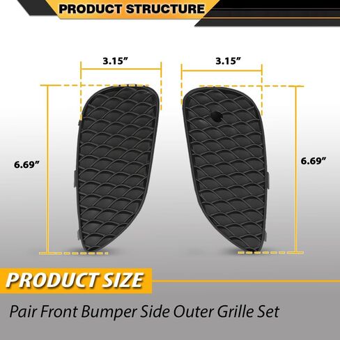 Front Bumper Side Outer Grille Set Pair Compatible with Benz W156 X156 GLA 220 250 260 2015-2017 1568853322, 1568853422, A1568853322, A1568853422 in Saudi Arabia