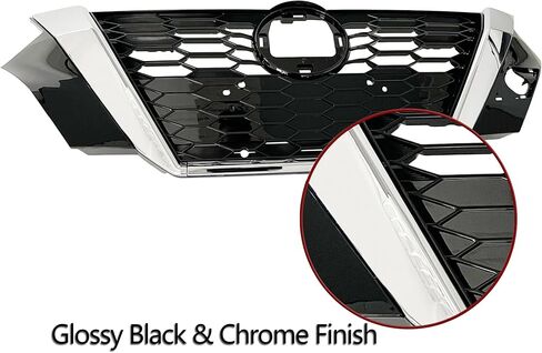 Front Bumper Grille Upper Honeycomb Grill Black With Chrome For 2020 2021 Nissan Sentra 623106LB0A in Kuwait