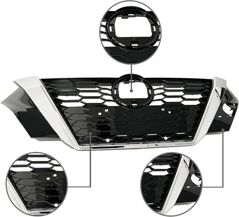 Front Bumper Grille Upper Honeycomb Grill Black With Chrome For 2020 2021 Nissan Sentra 623106LB0A in Kuwait