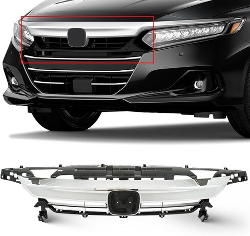 Front Bumper Upper Grille Grill Assembly Compatible with 2021-2022 Honda Accord，Replacement for 71112TVAFO in Saudi Arabia