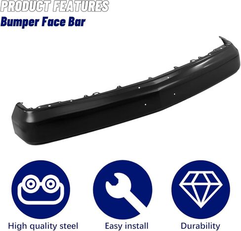 قطع غيار المصد الأمامي شريط الوجه من الفولاذ الأسود المتوافق مع شيفروليه المتوافقة مع شاحنة بيك اب C/K 1500 2500 3500 بليزر سوبربان تاهو يوكون إسكاليد 1988-2000 in Kuwait