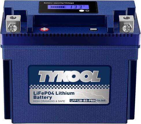 YTX20CH-BS Lithium LiFePO4 Motorcycle Battery, 12V 8Ah, 480CCA, Built in BMS, Powersports Battery,for ATV,UTV,Jet Skis, Snowmobiles, Scooters in Kuwait