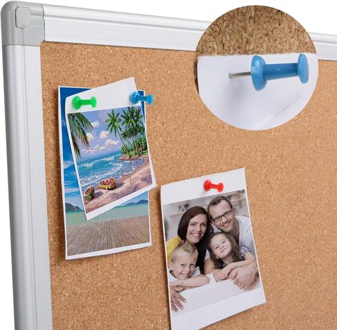 لوحة إعلانات Board2by مقاس 36 × 48، لوحة دبوس إشعار بإطار من الألومنيوم الفضي مقاس 4 × 3 كبيرة مثبتة على الحائط من الفلين in Kuwait