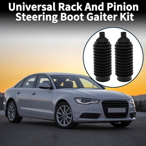 2 Pcs Universal Rubber Rack and Pinion Steering Boot Pinion Boot Gaiter Kit Black in Kuwait
