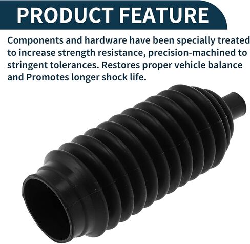 2 Pcs Universal Rubber Rack and Pinion Steering Boot Pinion Boot Gaiter Kit Black in Kuwait