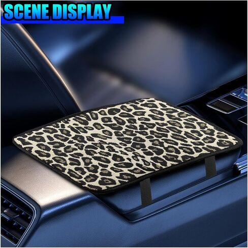 Linen Fabric Car Center Console Cover, 12.08 × 7.67 Inch Anti-Scratch Automotive Middle Console Protective Pad, Universal Vehicle Armrest Storage Box Mat for Car, SUV, Truck (Gold) in Saudi Arabia