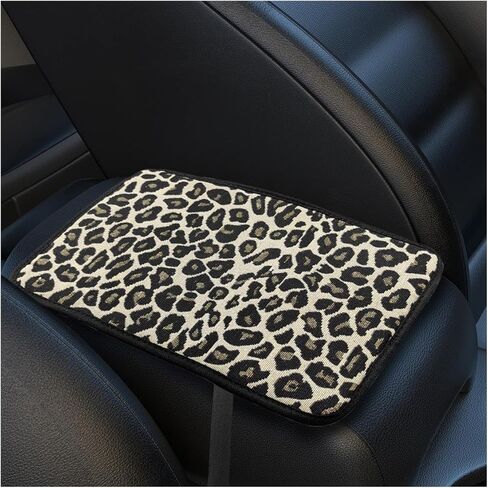 Linen Fabric Car Center Console Cover, 12.08 × 7.67 Inch Anti-Scratch Automotive Middle Console Protective Pad, Universal Vehicle Armrest Storage Box Mat for Car, SUV, Truck (Gold) in Saudi Arabia
