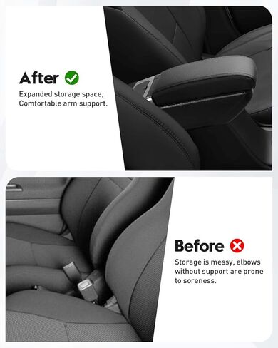 صندوق مسند ذراع السيارة من Autoorder لملحقات Kia Rio 2012-2017 مساحة تخزين مزدوجة الطبقة مع حامل أكواب وحامل هاتف صندوق تخزين وحدة التحكم المركزية in Saudi Arabia