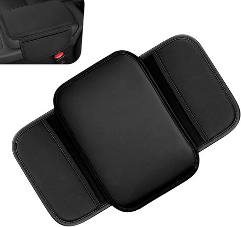 Car Center Console Cover, Leather Car Armrest Cover with 2 Side Storage Bags, Waterproof Anti-Scratch Soft Auto Middle Console Protector, Universal Arm Rest Pad for Vehicle SUV Truck(Beige) in Saudi Arabia