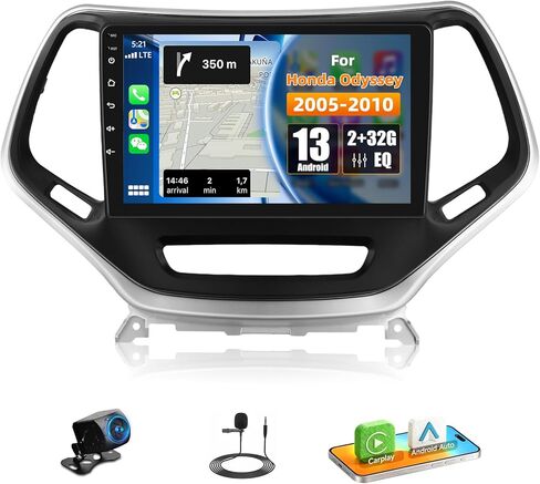 [2+32G] ستيريو سيارة Android 13 لسيارة Jeep Cherokee 2013-2018 راديو Wiereless Carplay&Android Auto GPS Navigation، شاشة لمس 10.1 بوصة مع واي فاي، وصلة مرآة، بلوتوث FM/RDS راديو SWC/USB+كاميرا احتياطية وميكروفون in Kuwait