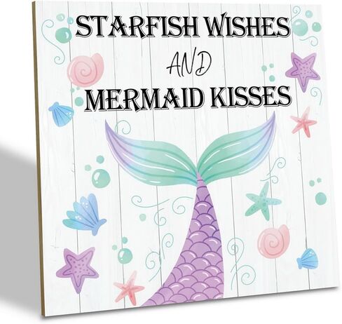 Mermaid Wood Sign, Always be Yourself Unless You Can Be a Mermaid, Wood Plaque Table Art Sign, Decorative Wooden Table Sign, Mermaid Beach Sign, Ocean Theme Coastal Decor for Home, Beach House Decor in Kuwait