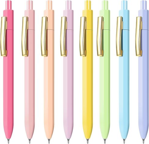 Vitoler Ballpoint Pens 8 Packs,0.7mm Black Ink Pens, Smooth Writing Retractable Pen for Journaling Bible School Office Supplies,Gifts for Women in Kuwait