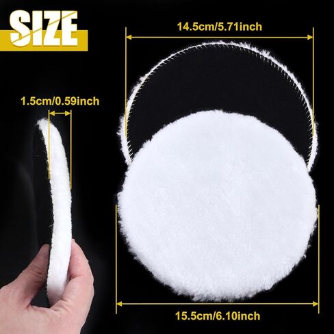 6 Pcs 6 Inch Wool Buffing Polishing Pad Set Wool Polishing Buffing Pad Car Buffer Polisher Pads Kit Wool Buffing Wheel Buffing Pads for Drill Buffer Attachment with Drill Adapter in Saudi Arabia