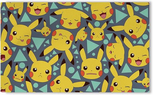 Northwest Pokemon Pikachu Expressions Area Rug, 36 x 62 in, Washable Non-Slip Mat – Official Nintendo Licensed, Soft Surface for Playroom or Bedroom in Saudi Arabia