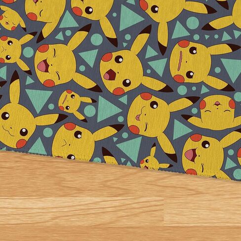 Northwest Pokemon Pikachu Expressions Area Rug, 36 x 62 in, Washable Non-Slip Mat – Official Nintendo Licensed, Soft Surface for Playroom or Bedroom in Saudi Arabia
