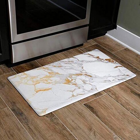 سجادة مطبخ كريستيان سيريانو نيويورك رخام ذهبي، أصفر/رمادي، 20 بوصة × 36 بوصة in Kuwait