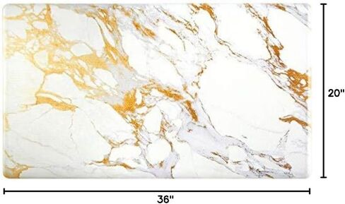 سجادة مطبخ كريستيان سيريانو نيويورك رخام ذهبي، أصفر/رمادي، 20 بوصة × 36 بوصة in Kuwait