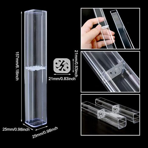 10PCS Clear Acrylic Pen Display Case Reusable Pencil Storage Container Single Pen Holder for Home Office Stationery Store in Saudi Arabia