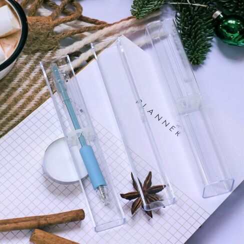 10PCS Clear Acrylic Pen Display Case Reusable Pencil Storage Container Single Pen Holder for Home Office Stationery Store in Saudi Arabia