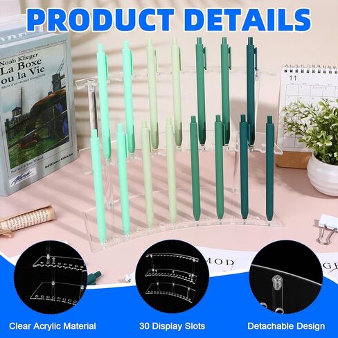 3 مجموعات من حامل عرض القلم الأكريليك بطبقتين حامل عرض القلم الشفاف مع أداة التثبيت، 30 فتحة 1.3 سم / 0.51 بوصة حامل عرض فرشاة تلوين مكتب لأحداث البائع in Kuwait