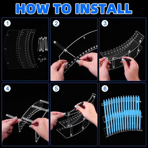 3 مجموعات من حامل عرض القلم الأكريليك بطبقتين حامل عرض القلم الشفاف مع أداة التثبيت، 30 فتحة 1.3 سم / 0.51 بوصة حامل عرض فرشاة تلوين مكتب لأحداث البائع in Kuwait