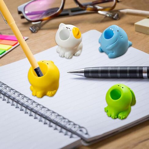 4 قطع حامل أقلام واحد - حامل أقلام رصاص من الراتنج على شكل حيوان صغير لقلم النافورة وفرشاة الأسنان ومنظم المكتب والفصول الدراسية والمكتب وديكورات المنزل in Kuwait