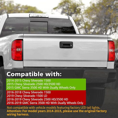 Tail Light Assembly Compatible with 2014-2019 Chevy Silverado 1500 2500HD 3500HD with Wiring Harness, Factory Style Pickup Truck Taillights Rear Brake Lamps, Passenger and Driver Side in Kuwait