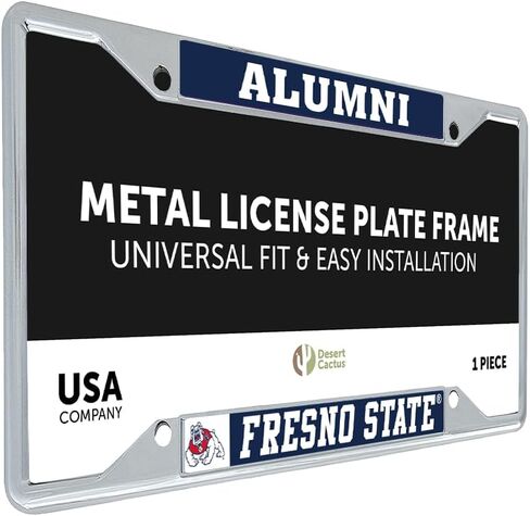 Desert Cactus Fresno State Metal License Plate Frame for Front or Back of Car Officially Licensed (Alumni) in Saudi Arabia