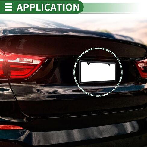 License Plate Frame Stainless Steel Car License Plate Frame Bracket with Screws Caps 4 Hole Black Round Hole Wide Frame in Saudi Arabia