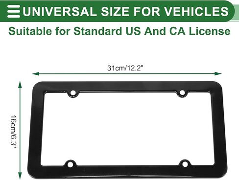 License Plate Frame Stainless Steel Car License Plate Frame Bracket with Screws Caps 4 Hole Black Round Hole Wide Frame in Saudi Arabia