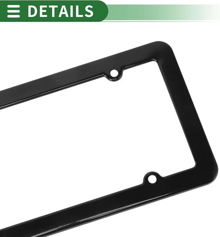 License Plate Frame Stainless Steel Car License Plate Frame Bracket with Screws Caps 4 Hole Black Round Hole Wide Frame in Saudi Arabia