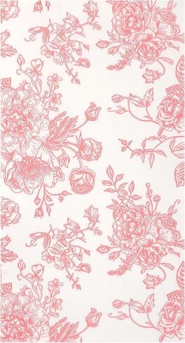 100 منديل ضيف زهري باللونين الوردي والأبيض مناديل ورقية للاستعمال مرة واحدة، مناشف يد للحمام على شكل زهرة لتزيين حفلات الزفاف وحفلات الشاي وحفلات أعياد الميلاد in Kuwait