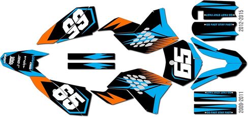 Graphics Kit for KTM 50SX Mini SX50 (2009-2015) Bold Series Orange-Shift 16 Mil - On/Off The Road - Dirt Pit Bike Motorcycle Sticker, Dirtbike Racing Decal Motocross no-Plastics in Saudi Arabia