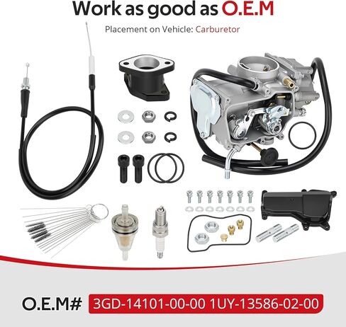 JAVIK Carburetor Carb Assy & Intake Manifold With Throttle Cable For Yamaha 1993-2004 Warrior 350 YFM350X O.E.M# 3GD-14101-00-00 1UY-13586-02-00 in Saudi Arabia