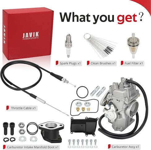 JAVIK Carburetor Carb Assy & Intake Manifold With Throttle Cable For Yamaha 1993-2004 Warrior 350 YFM350X O.E.M# 3GD-14101-00-00 1UY-13586-02-00 in Saudi Arabia