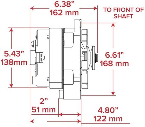 TSP Black GM 10SI Style V-Belt 110 Amp Alternator ES1001BK in Kuwait