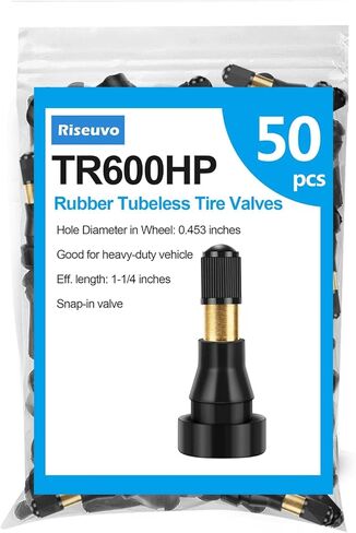 Riseuvo 50pcs TR600HP High Pressure Tire Valve Stem High-Pressure Tubeless Snap-in Valves .453 Good for Larger or Heavy-Duty Vehicle in Kuwait