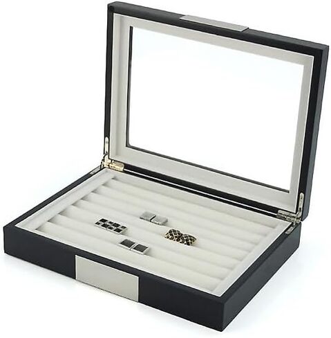 4LessCo Cufflink Ring Storage Box Jewelry Display Wood Organizer Case - 4120-36 in Saudi Arabia