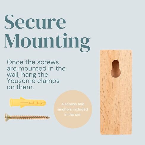 Tapestry Hangers Set of 4 – Premium Beech Wood Quilt & Rug Hangers for Wall Display – Non-Damaging Holders for Fabric Wall Hangings – Light Brown in Saudi Arabia