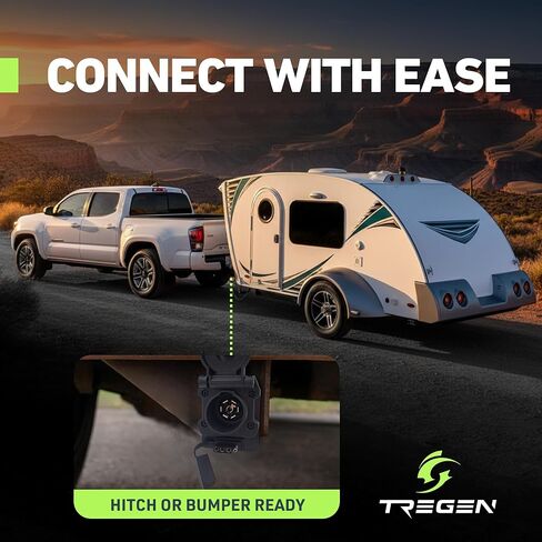 TREGEN 46101 محول أسلاك مقطورة ثنائي الإخراج بأربعة اتجاهات من جانب السيارة إلى 7 اتجاهات RV Blade، محكم الغلق بالكامل من كلا الطرفين، أطراف نحاسية معلب، غطاء قلاب موسع، كابل أطول، غطاء غبار in Saudi Arabia