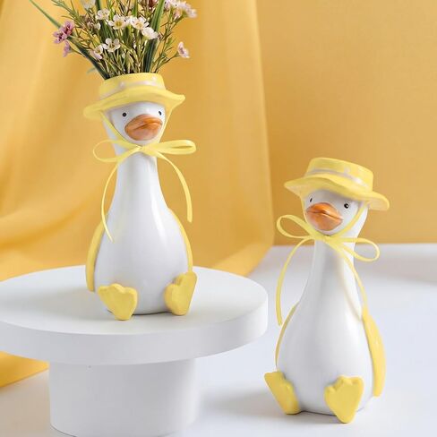2 Pcs Silly Goose Vase Funny Flower Vase, Unique Office Decor, Quirky Centerpiece for Table or Shelf,for Housewarming Gifts, Teacher Mothers Day(Yellow) in Saudi Arabia