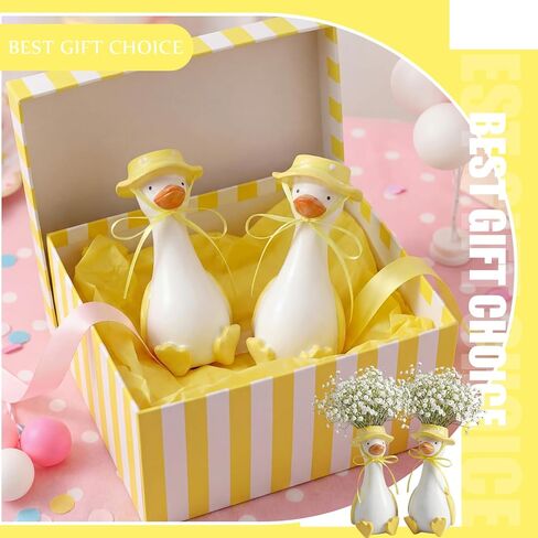 2 Pcs Silly Goose Vase Funny Flower Vase, Unique Office Decor, Quirky Centerpiece for Table or Shelf,for Housewarming Gifts, Teacher Mothers Day(Yellow) in Saudi Arabia
