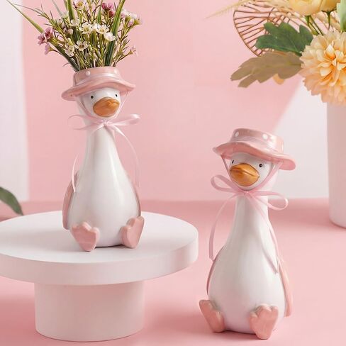 2 Pcs Silly Goose Vase Funny Flower Vase, Unique Office Decor, Quirky Centerpiece for Table or Shelf,for Housewarming Gifts, Teacher Mothers Day(Yellow) in Saudi Arabia