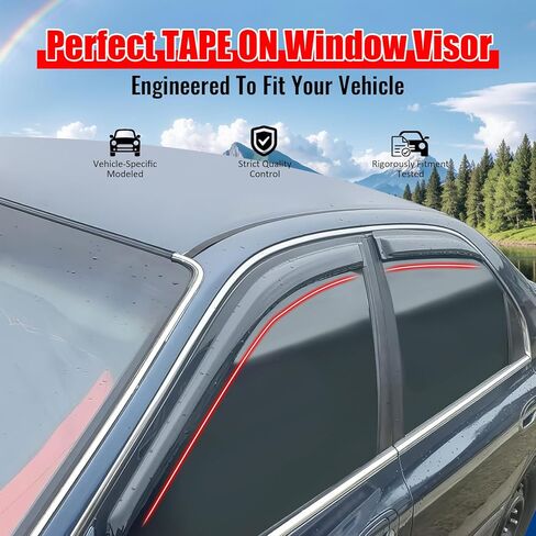 Window Visor Compatible with 1994-1997 Honda Accord 4 Door, Slim Style Acrylic Smoke Tinted & Semi-Transparent Sun Rain Wind Guards Shield Vent by IKON MOTORSPORTS, 1995 1996 in Saudi Arabia