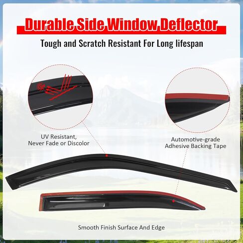 Window Visor Compatible with 1994-1997 Honda Accord 4 Door, Slim Style Acrylic Smoke Tinted & Semi-Transparent Sun Rain Wind Guards Shield Vent by IKON MOTORSPORTS, 1995 1996 in Saudi Arabia