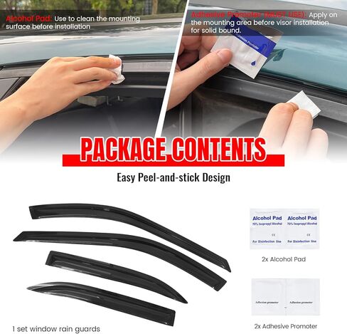Window Visor Compatible with 1994-1997 Honda Accord 4 Door, Slim Style Acrylic Smoke Tinted & Semi-Transparent Sun Rain Wind Guards Shield Vent by IKON MOTORSPORTS, 1995 1996 in Saudi Arabia