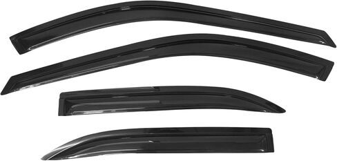 Window Visor Compatible with 1994-1997 Honda Accord 4 Door, Slim Style Acrylic Smoke Tinted & Semi-Transparent Sun Rain Wind Guards Shield Vent by IKON MOTORSPORTS, 1995 1996 in Saudi Arabia