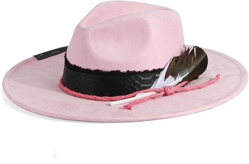 Big Wide Brim Hat for Women Men Western Felt Boho Fedora Hat Handmade in Kuwait